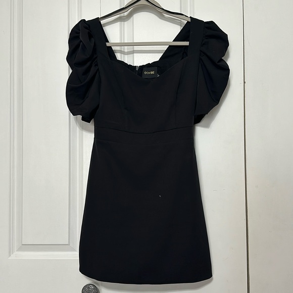 Do+Be sz small ruched sleeve black dress - Picture 1 of 4